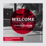 Welcome Analog Group - Digital Marketing Strategy partnership with Generation Y Team, featuring professional workspace background with red circular branding element and Analog Group logo
