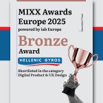 Generation Y wins Bronze Award at MIXX Awards Europe 2025 for Hellenic Gyros digital platform in the Digital Product & UX Design category, powered by iab Europe